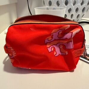 Bright Red Graphic Zip Pouch